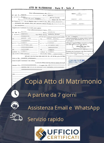 Copia atto di matrimonio