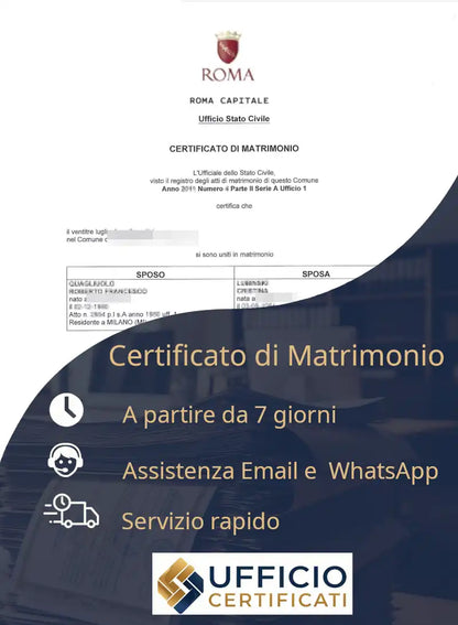 certificato di matrimonio