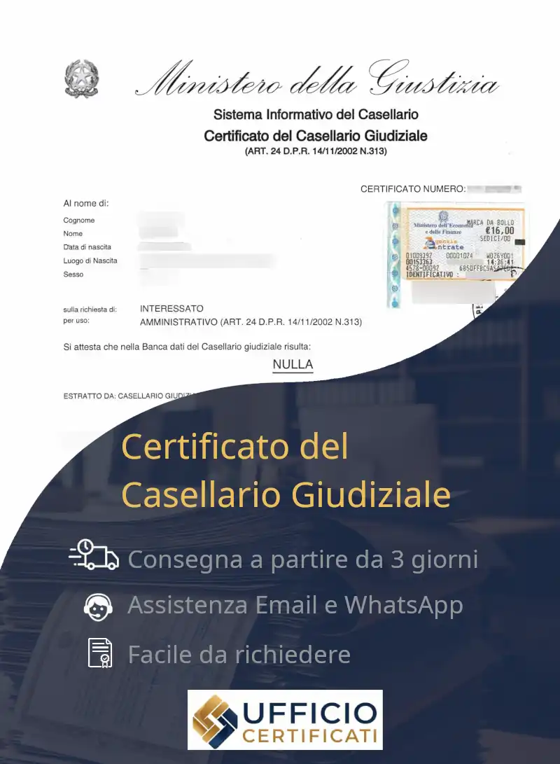 certificato casellario giudiziale