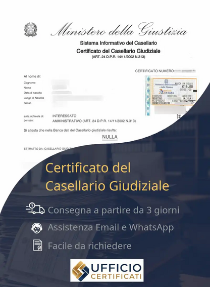certificato casellario giudiziale