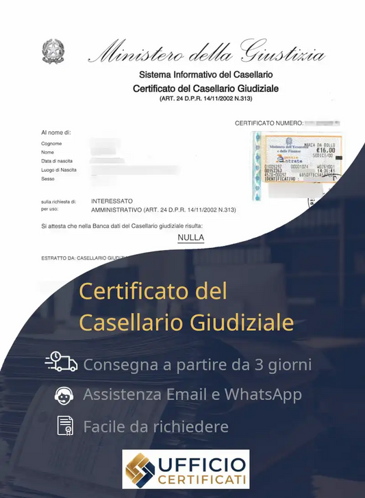 certificato casellario giudiziale