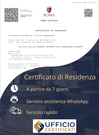 certificato di residenza