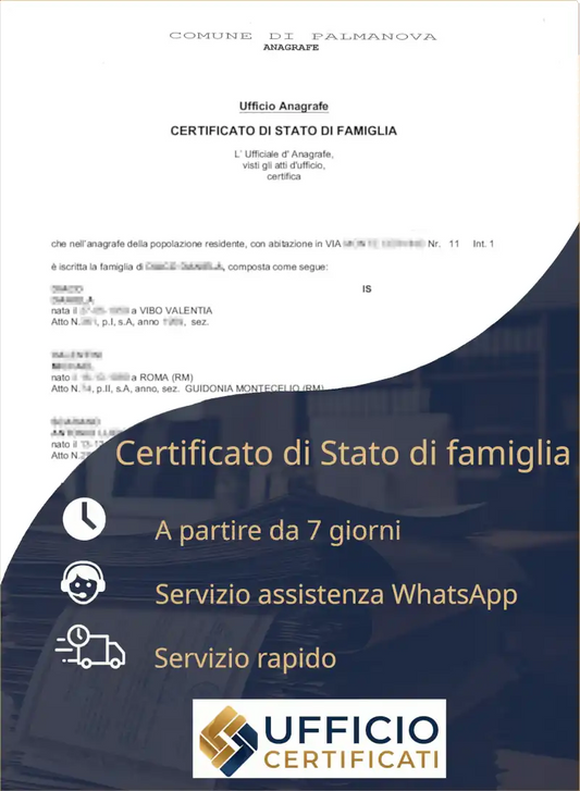 certificato di stato di famiglia